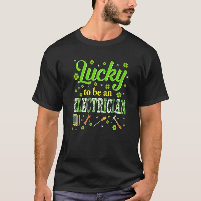 Glück, ein Elektro-St. Patricks Day Iris zu sein T-Shirt (Vorderseite)