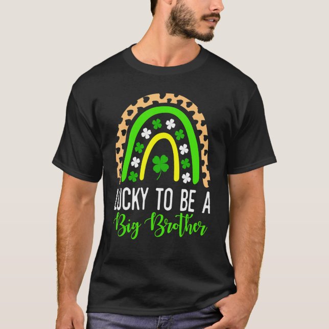 Glück, ein großer Bruder St. Patrick's Day Gender  T-Shirt (Vorderseite)
