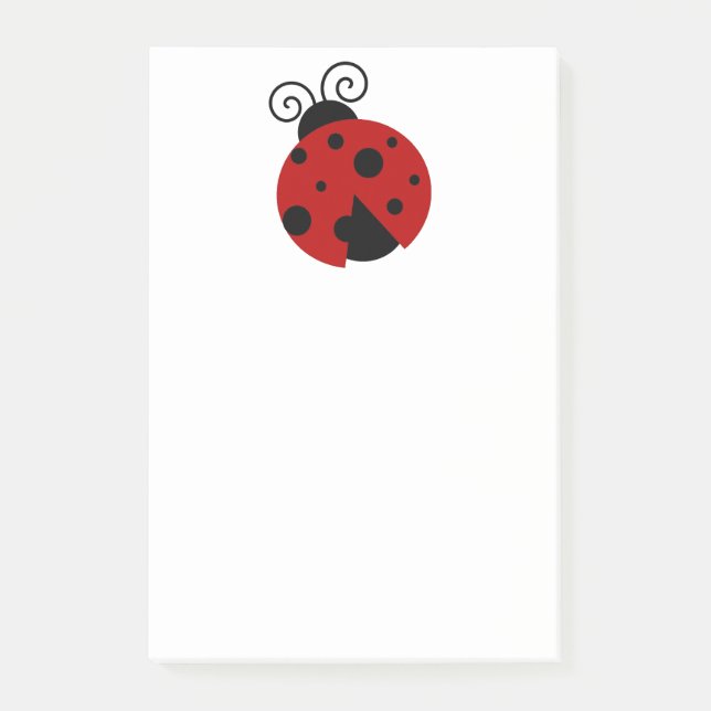Glück ein Ladybug Niedlich Cartoon Insektendesign Post-it Klebezettel (Vorderseite)