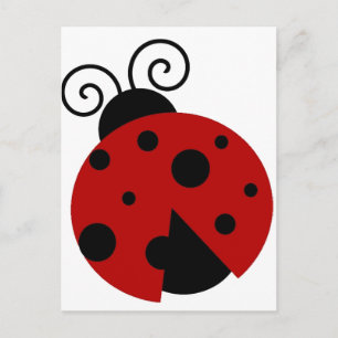 Glück ein Ladybug Niedlich Cartoon Insektendesign Postkarte