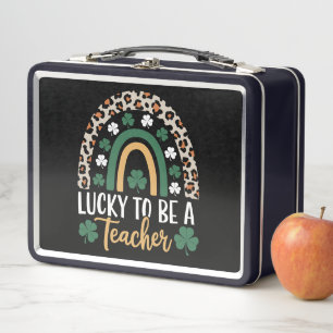 Glück, ein Lehrer zu sein, Regenbogen St. Patrick' Metall Brotdose