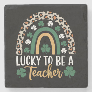 Glück, ein Lehrer zu sein, Regenbogen St. Patrick' Steinuntersetzer