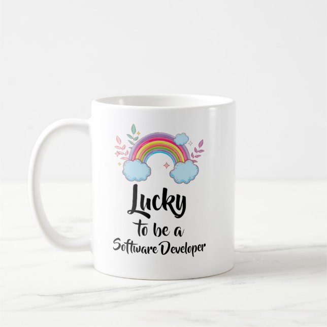 Glück, eine Software-Entwickler-Tasse zu sein Kaffeetasse (Links)