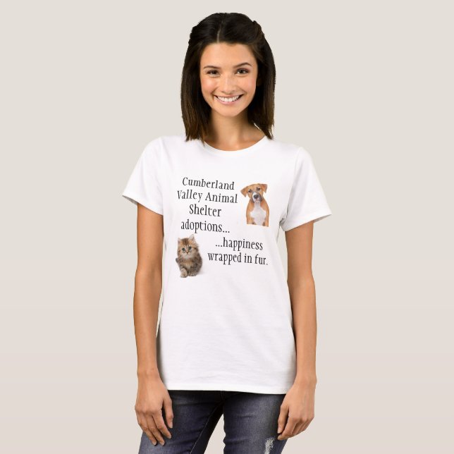 Glück eingewickelt im Pelz T-Shirt (Vorne ganz)