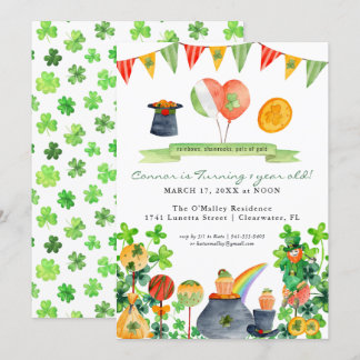 Glück Eins | St. Patrick's Day 1. Geburtstag Einladung