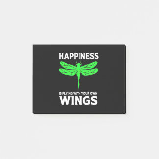 Glück fliegt mit Libellen Post-it Klebezettel