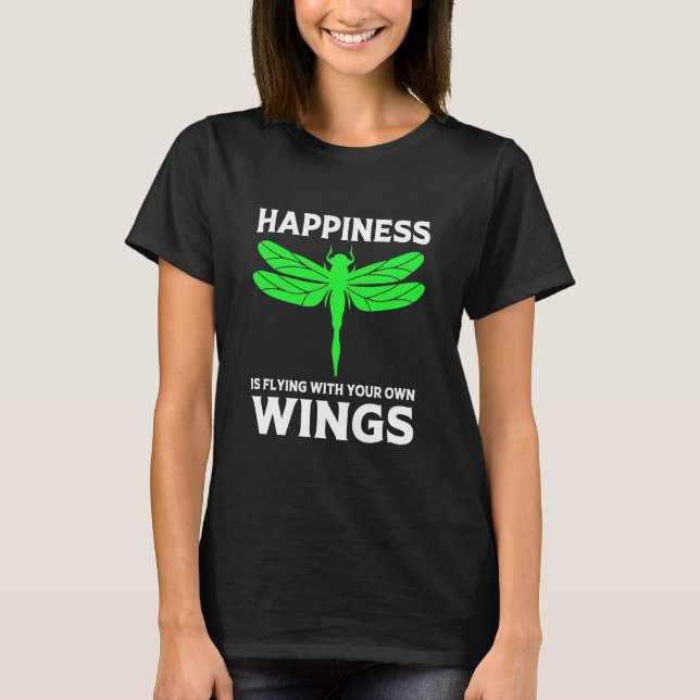 Glück fliegt mit Libellen T-Shirt (Vorderseite)