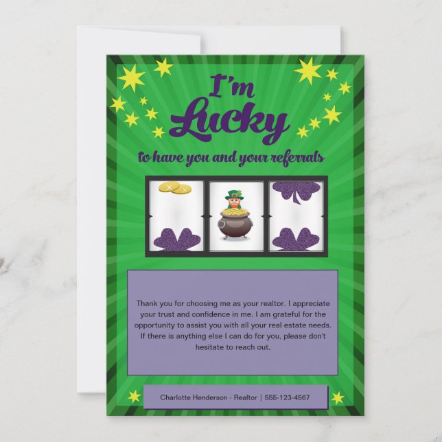 Glück für Ihren Karteninhaber für Referenzen Einladung (Vorderseite)