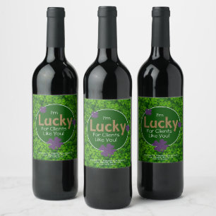 Glück für Kunden wie Sie   St. Partrick's Day Weinetikett