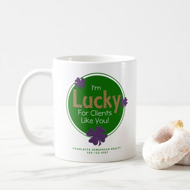 Glück für Kunden wie Sie St. Patrick's Day Kaffeetasse (Mit Donut)