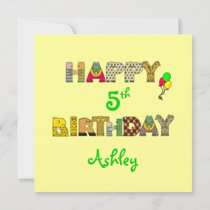 Glück ___Geburtstag - Individuelle Name/Datum Part Einladung