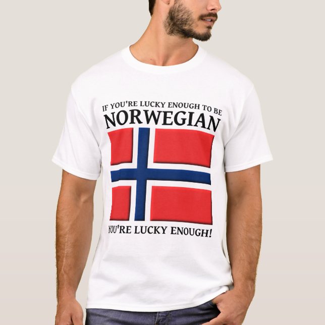Glück genug, um norwegisches Shirt zu sein (Vorderseite)