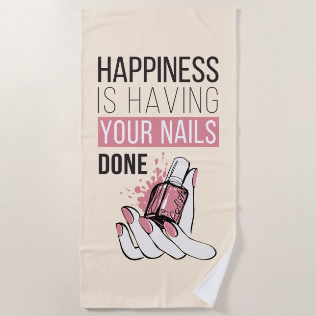 Glück hat Ihre getanen Nägel Strandtuch (Vorderseite)