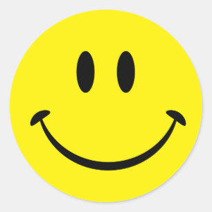 Glück im Gesicht Runder Aufkleber