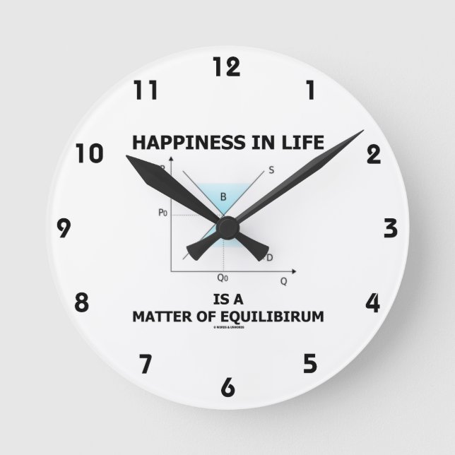 Glück im Leben ist eine Frage des Gleichgewichts Runde Wanduhr (Vorderseite)