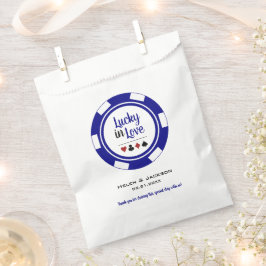 Glück in der Liebe Blue White Poker Chip Gastgesch Geschenktütchen