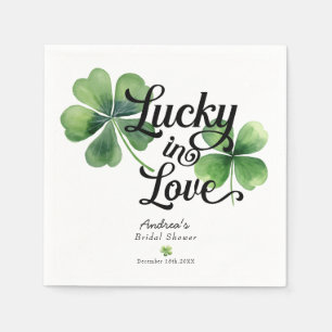 Glück in der Liebe Brautparty Aquarell Serviette