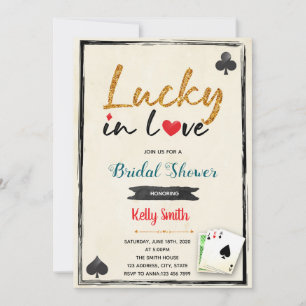 Glück in der Liebe Casino Brautdusche Einladung