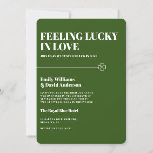 Glück in der Liebe Grün Vier Leaf Minimalistische  Einladung