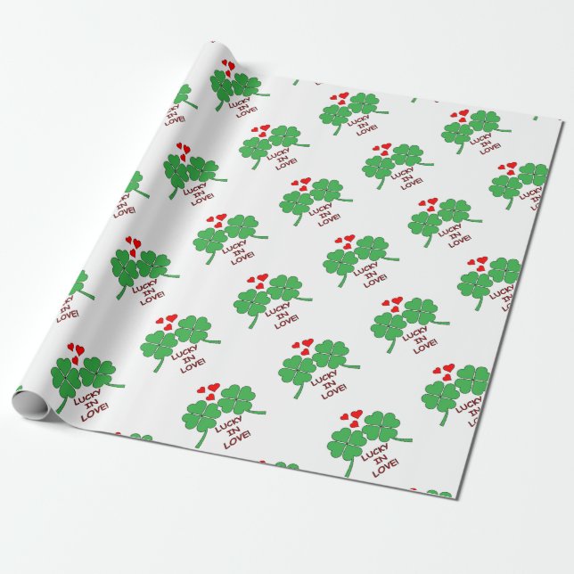 Glück in der Liebe Herz klebrig Geschenkpapier (Ungerollt)