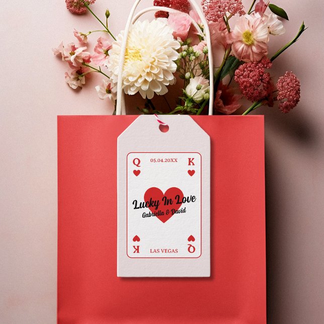 Glück in der Liebe Hörkuchen Dusche Gefallen Geschenkanhänger (Lucky In Love Hearts Couples Shower Favor Gift Tags)