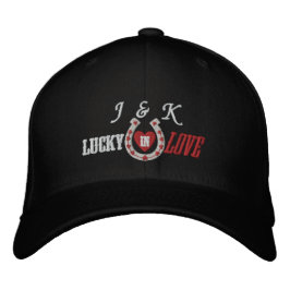 Glück in der Liebe Horseshoe Hearts Bestickte Kappe