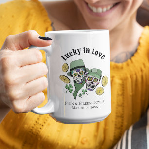 Glück in der Liebe Irish Sugar Skulls neu verheira Kaffeetasse