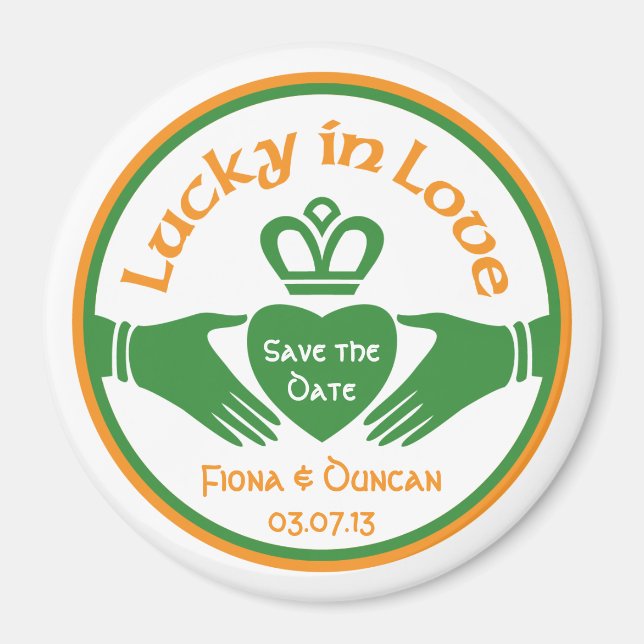 Glück in der Liebe Irish Wedding Save the Date Mag Magnet (Vorne)