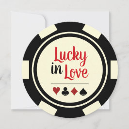Glück in der Liebe Poker Chip Schwarz Offweiße Hoc Einladung