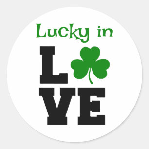 Glück in der Liebe 💚 ☘️ Runder Aufkleber