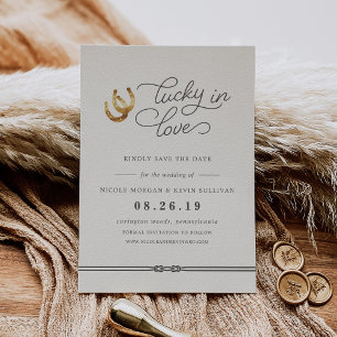 Glück in der Liebe Rustikale Hufeisen Hochzeit Save The Date
