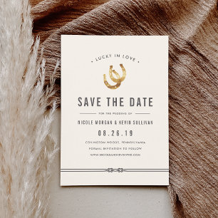 Glück in der Liebe Rustikale Hufeisen Save The Date