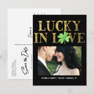 Glück in der Liebe   Save the Date Postkarte