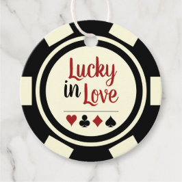 Glück in der Liebe Schwarz-weiße Vegas Hochzeit Geschenkanhänger