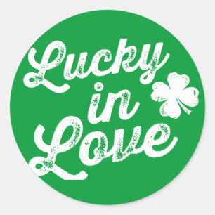 Glück in der Liebe St. Paddy's Day Runder Aufkleber