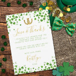 Glück in der Liebe St. Patrick's Day Brautparty Dankeskarte<br><div class="desc">Wir bedanken uns bei Ihnen in stilvollem Ambiente mit diesen modernen und sehr trendigen Brautparty- oder Hochzeitskarten. Dieses Design lässt sich leicht mit Ihrer speziellen Veranstaltungssprache personalisieren und Ihre Gäste werden begeistert sein,  wenn sie diese wunderbaren Dankesworte sehen. Matching-Elemente finden Sie in der Auflistung.</div>