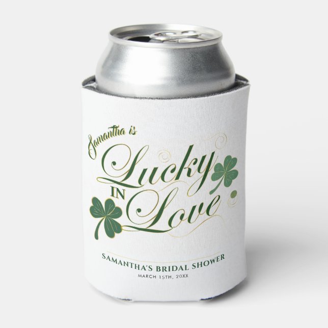 Glück in der Liebe St Patrick's Modern Brautparty Dosenkühler (Kanne Vorderseite)