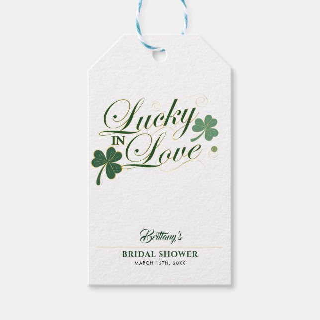 Glück in der Liebe St Patrick's Modern Brautparty Geschenkanhänger (Vorderseite)