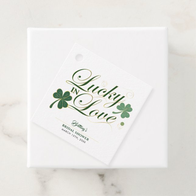 Glück in der Liebe St Patrick's Modern Brautparty Geschenkanhänger (Beispiel)