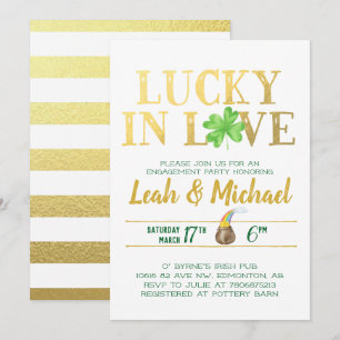 Glück in der Liebe   Verlobungsparty Einladung