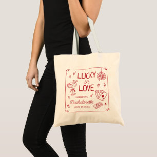 Glück in der Liebe Whimsical Hand Drawn Bacheloret Tragetasche