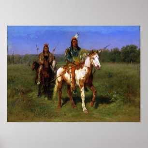 Glück - Indianer auf Pferd Speerwaffen Poster