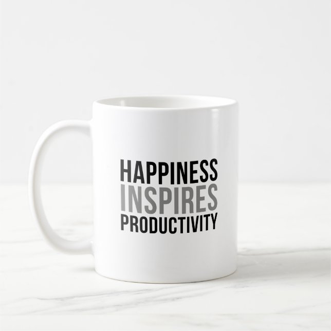 Glück Inspiriere Produktivität Kaffeetasse (Links)
