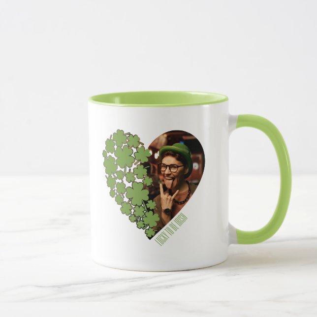 Glück, irische Foto Tasse mit Kleeblatt Herz (Rechts)