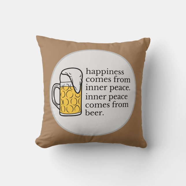 Glück ist Bier Funny Zitat Word Kunst Kissen (Vorderseite)