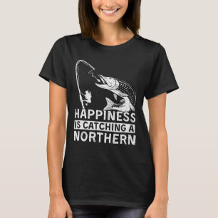 Glück ist das Fangen eines Hechtes beim Camping Fi T-Shirt