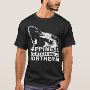 Glück ist das Fangen eines Hechtes beim Camping Fi T-Shirt