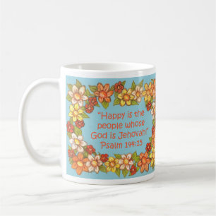 Glück ist das Volk Gott ist Jehovah Scripture Tas Kaffeetasse