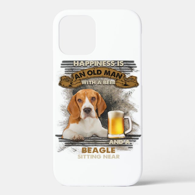 Glück ist ein alter Mann mit Bier und einem Beagle Case-Mate iPhone Hülle (Rückseite)