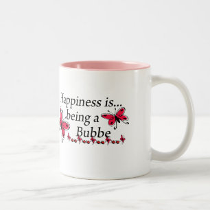 Glück ist ein Bubbe SCHMETTERLING Zweifarbige Tasse
